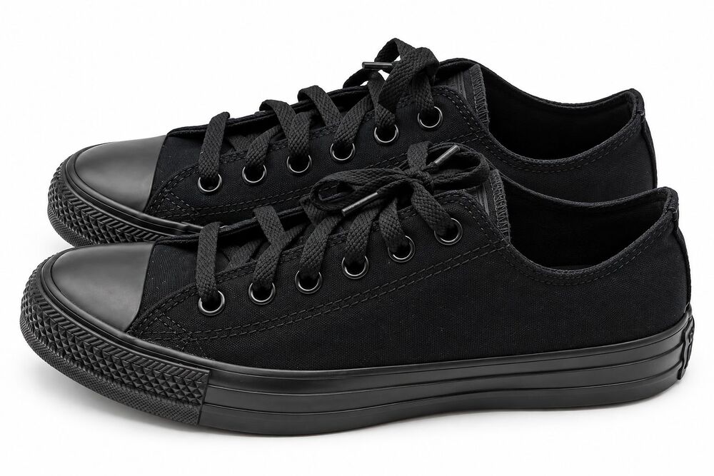 Converse Chuck Taylor All Star Men 8.5 Black Low Top Canvas M5039C Shoes Retro - Picture 4 of 6